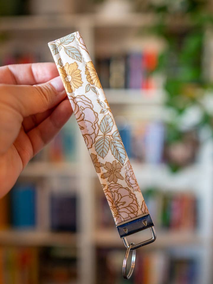 Vintage Fall Flowers Wristlet Keychain for wholesale by Created By Kelci