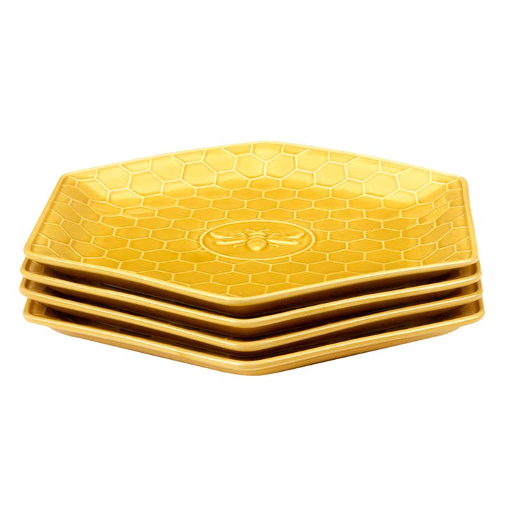 Certified International - Wholesale Dinner Plate - French Bees Embossed Honeycomb Dinner Plates11.25in