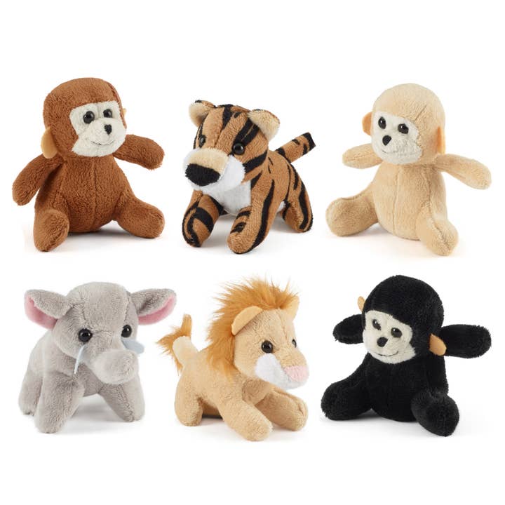 Keycraft - Wholesale Stuffed/Plush Toy - Kids & Baby - Living Nature Jungle Mini Buddies Asst Stuffed Animal Toy