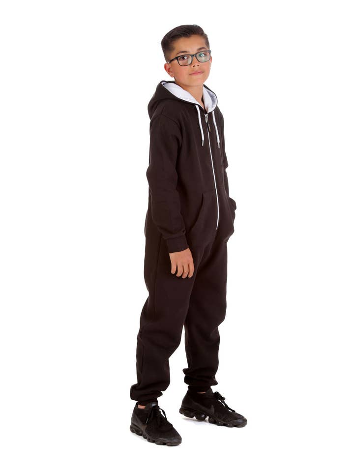 Trendy Toggs Kids Black Zip Up Onesie for wholesale on Faire2