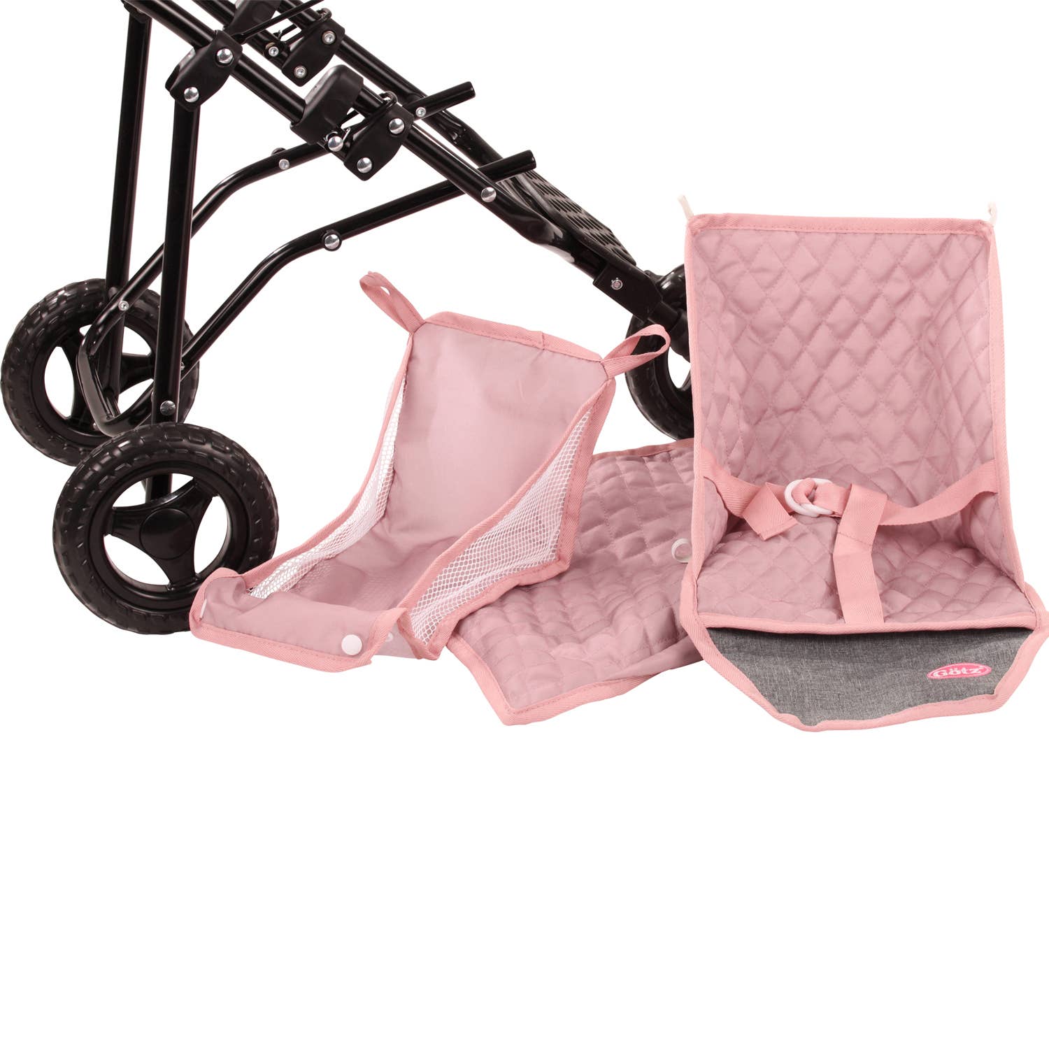 Gotz - Wholesale Doll - Kids - 3-Wheel Compact Grey-Pink "Soft Mood" Doll Buggy11