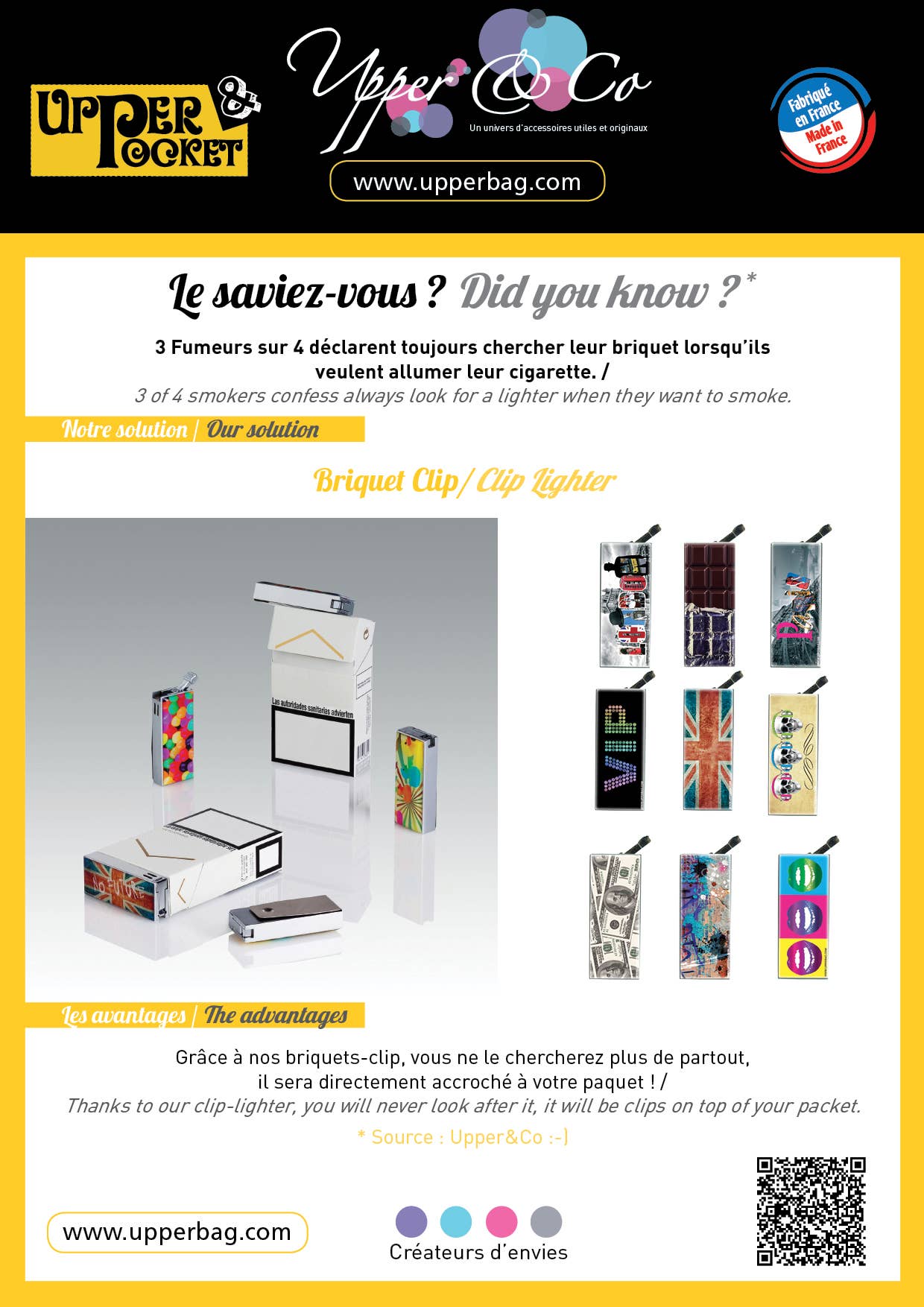 Upper & Co - Wholesale Lighter - Best of Briquet Clip Rechrgeable - Pack De 241