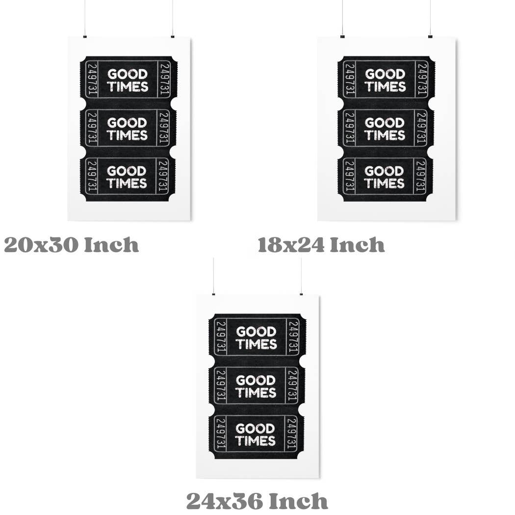 CLM Creative Studio - Wholesale Art Print - Black Noir Good Times Ticket Wall Art Prints2