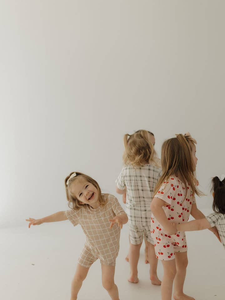 Forever French Baby - Wholesale Sleepwear Set - Kids - Bamboo Short Set | Cherry Orchard