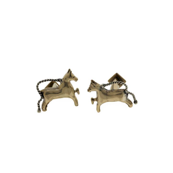 Barnes Classical Bronze Sterling Silver Horse Cufflink for wholesale by Cynthia Gale New York