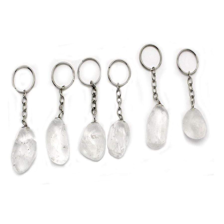 Rock Paradise - Wholesale Keychain - Unisex - Crystal Tumbled Stone Key Chain 10PC Sets with Silver Top2