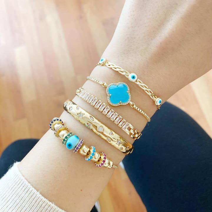 Evileyefavor - Wholesale Charm/Dangle Bracelet - Evil Eye Bracelet, Blue Glass Pandora Charm, Evil Eye Cuff Bracelet, Cz Bracelet2