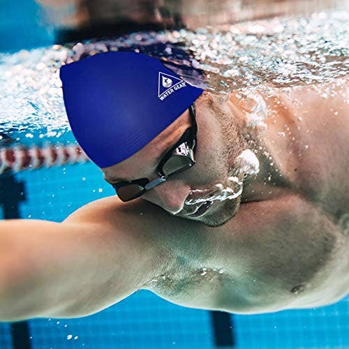 Water Gear - Vente Bonnet de bain – unisexe - Bonnet de bain en latex Water Gear - Réduisez le temps sur vos genoux11