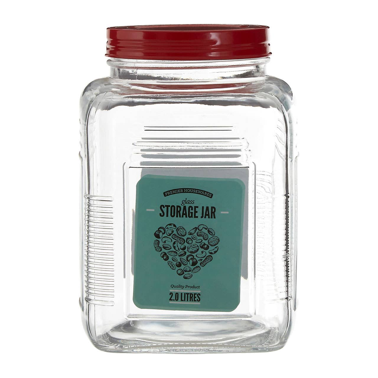 Interiors by Premier – wholesale Jar – Assorted Square Clear Glass Large Storage Jar2