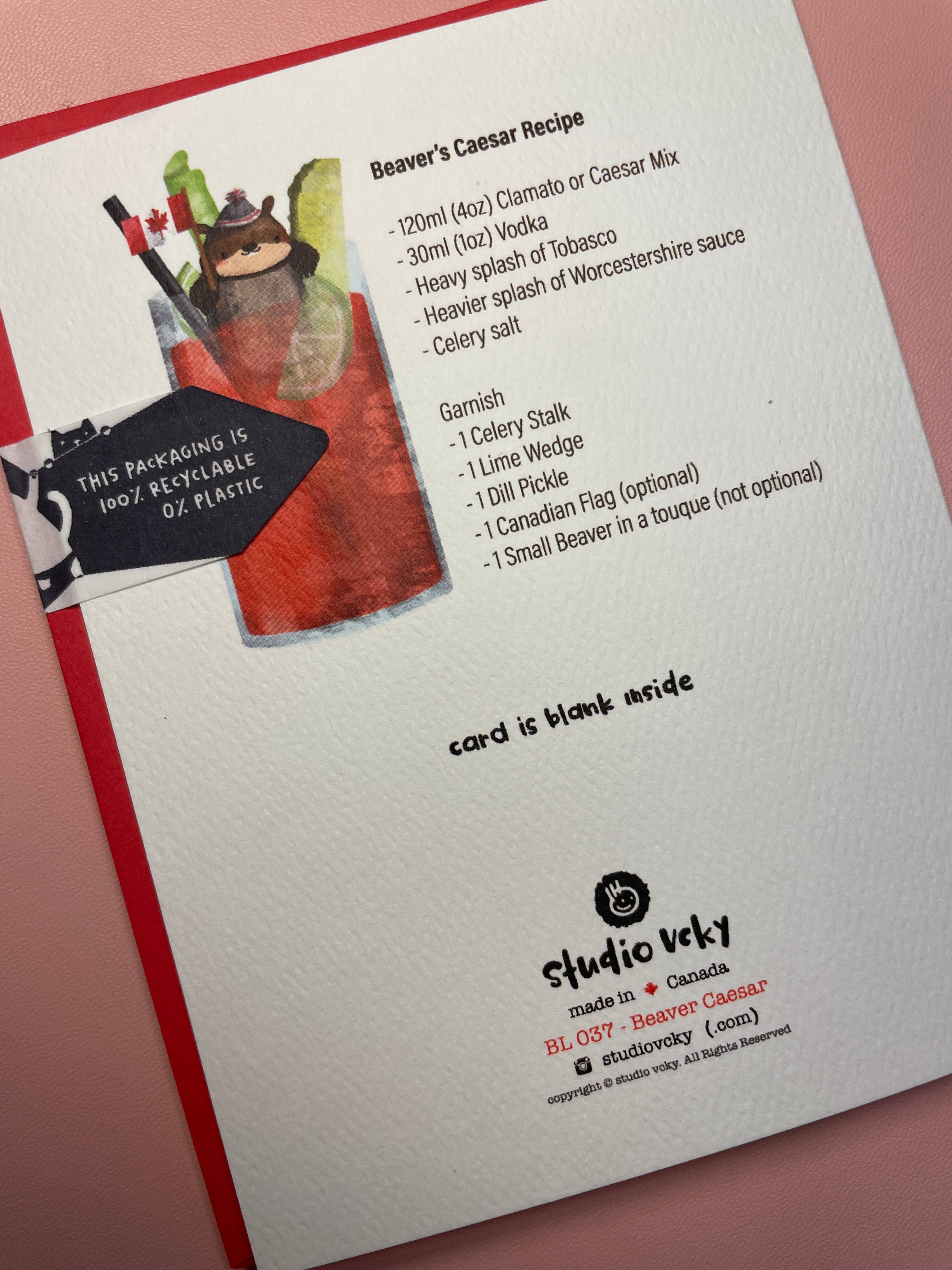 studio vcky - Wholesale Everyday Greeting Card - Greeting Card - Beaver Caesar Canada3