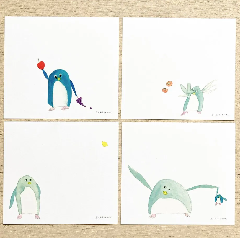 「FUNJI」In Japan - Vendita all'ingrosso Bloc notes - Subikiawa Blocco Note Giapponese - Cigno o Pinguino | 120 Fogli10