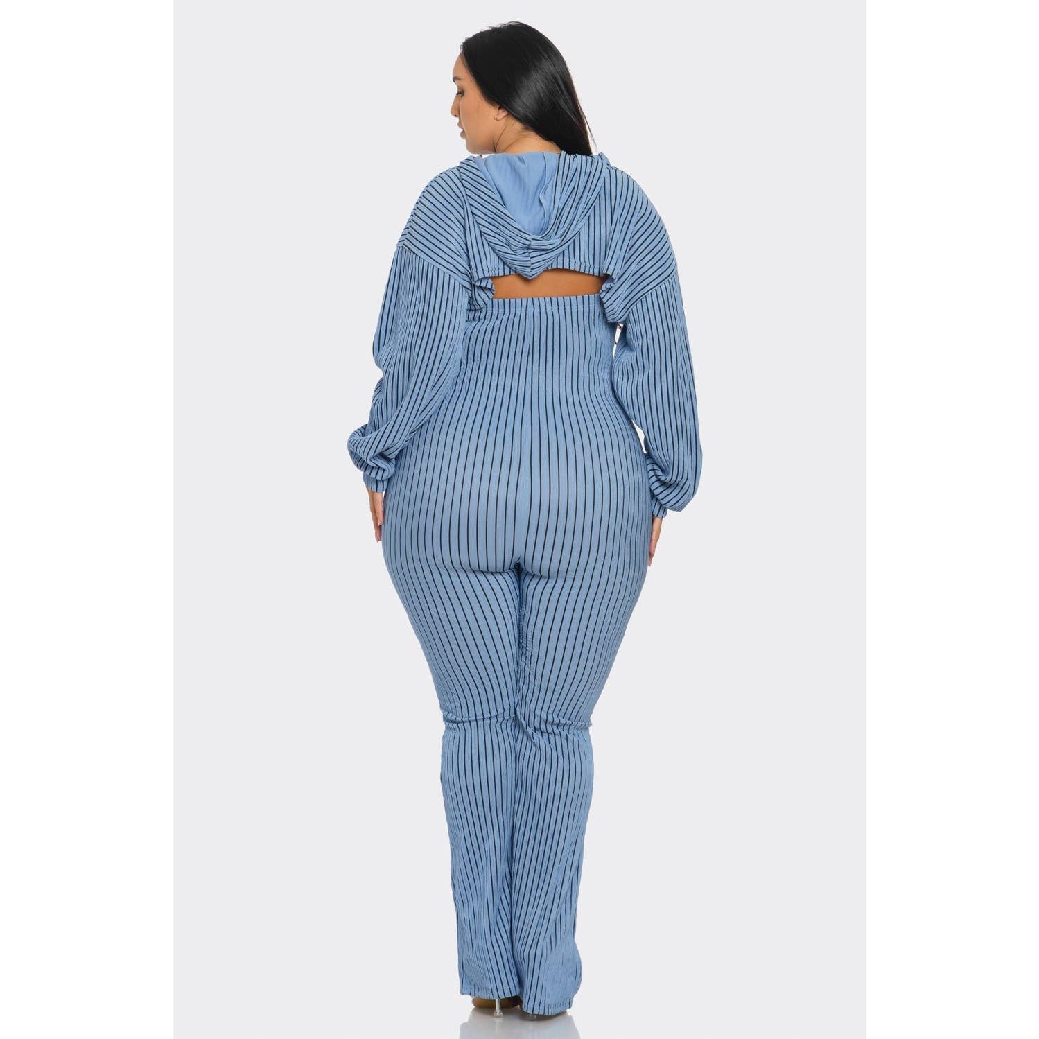 DORCAS - Wholesale Jumpsuit - Women's - Plus Size 2 Piece Strapless Jumpsuit Hoodie3