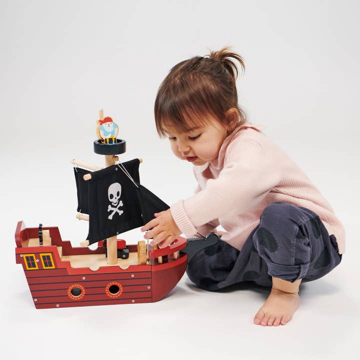 ThreadBear Design UK/EU - Wholesale Wood Toy - Kids - Mentari Fishbones Pirate Ship2