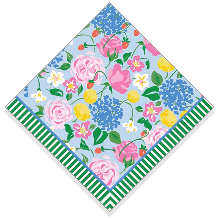 Servilletas de cóctel de papel WH en stock | Floral de fresa para venta al por mayor de WH Hostess Social Stationery