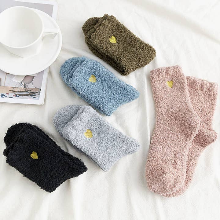 Blandade Fuzzy Cozy Heart-strumpor för kvinnor - JIYA för wholesale av LoveLina