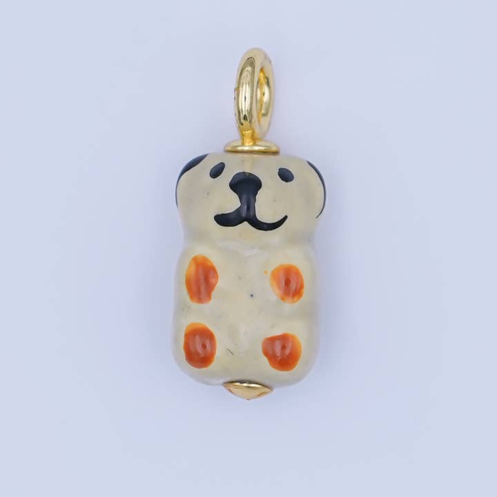 Aim Eternal - Wholesale Individual charm/pendant - 24K Gold Filled Nature Floral Mushroom Pet Sea Sell Ceramic Drop Charm26