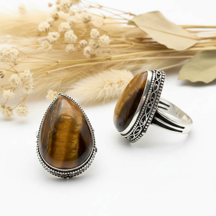 Tigereye stenring för wholesale av Produtos Namasté