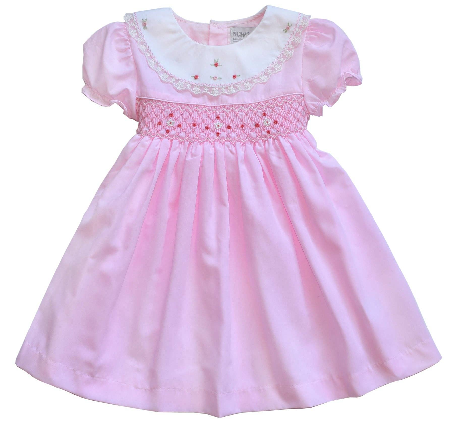 PHLONA - Wholesale Dress - Kids - Pink Hand Smocked Girls Liberty Dress |  Portrait Dress | Beach Wedding Dress | Twirl Dress | Spring Dress | Ruffle Dress3