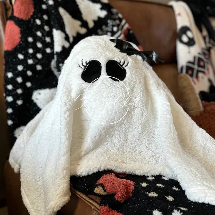Halloween Sherpa Pillow - Ghost RTS and other Purchase Wholesale ghost plush. Free Returns & Net 60 Terms on Faire trending on Faire.