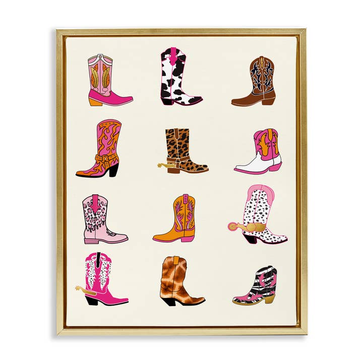 Stupell Industries - Wholesale Wall Sign - Bright Cowboy Boots & Spurs - Framed Wall Art24