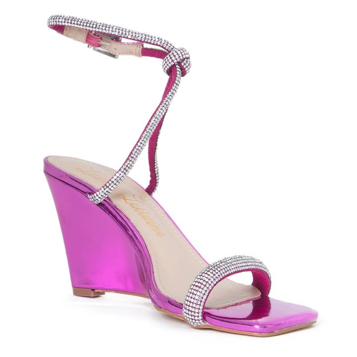 WINNIE Wedge | Hoge Glam Open-Teen Sleehak voor wholesale door Lauren Lorraine