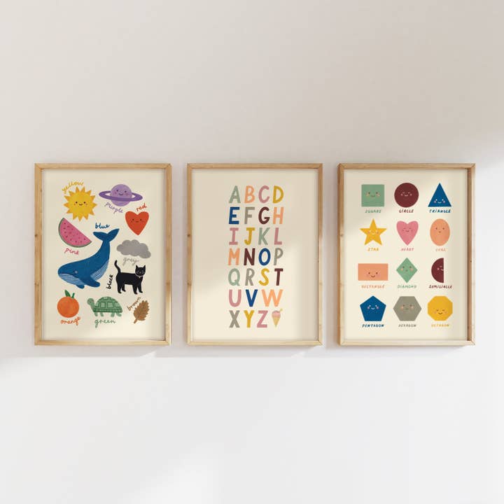 Lauren Sissons Studio - Wholesale Art print – Kids & baby - Shapes Educational Print - Kids Wall Art Learning Decor 2