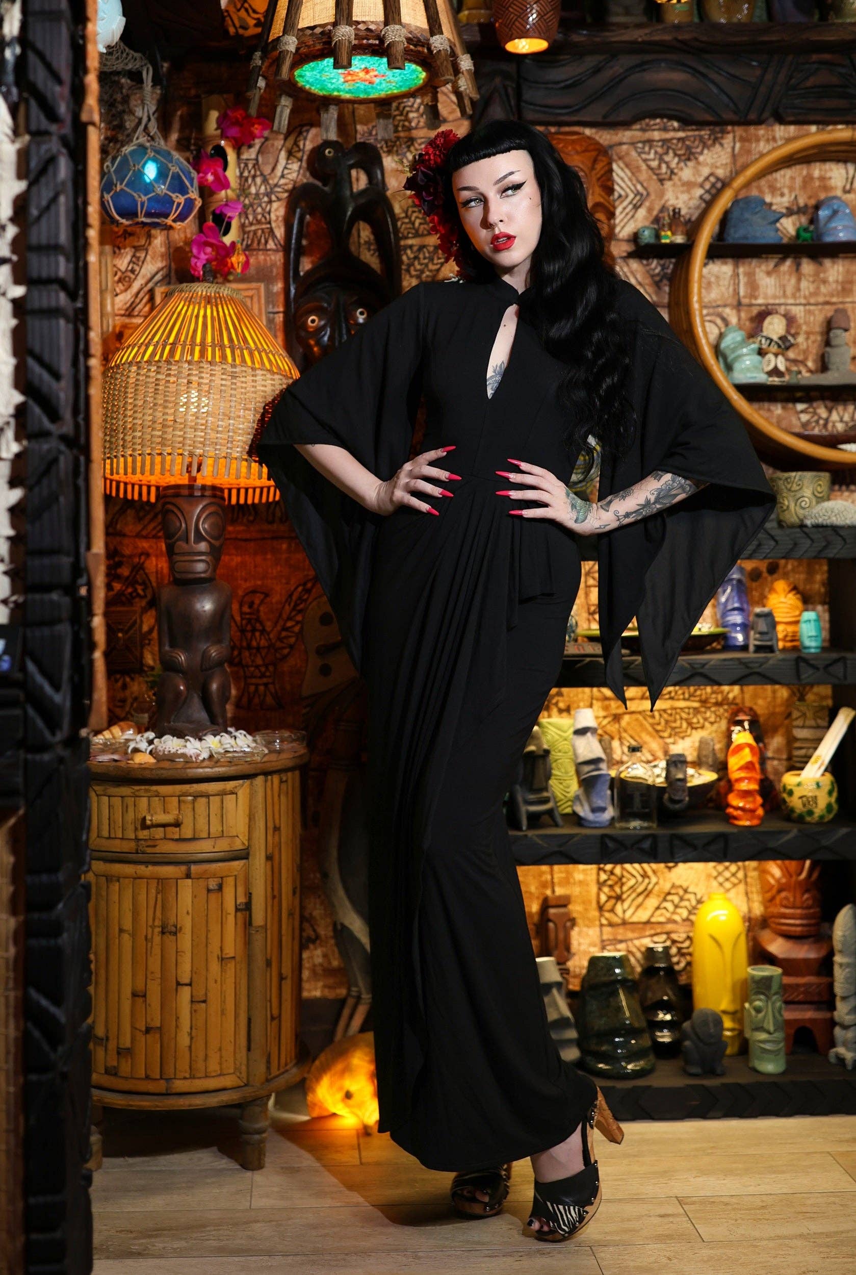 Elle Rebel - Wholesale Dress - Women's - Cascade Dream Pake Muu Dress in Black3