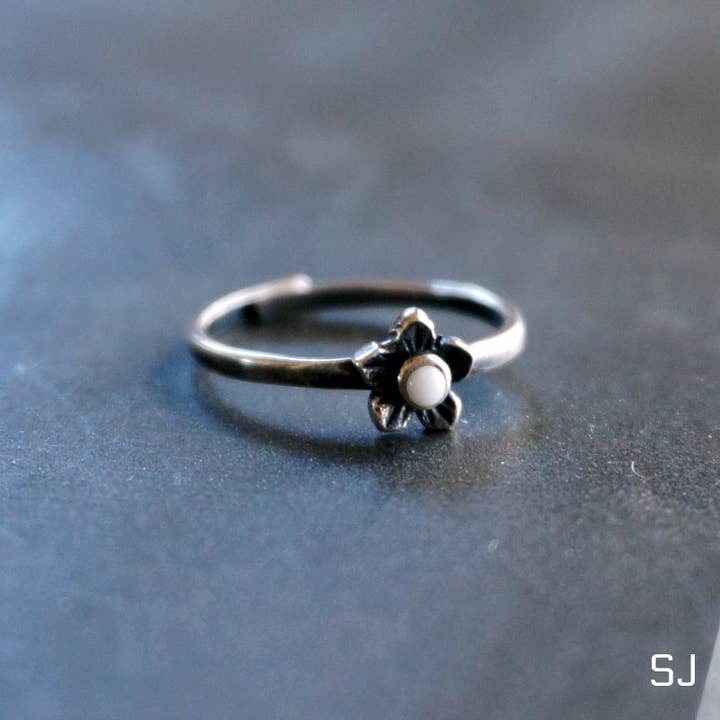 Sowell Jewelry – wholesale Band/stacked ring – Plumeria Flower Turquoise Ring1