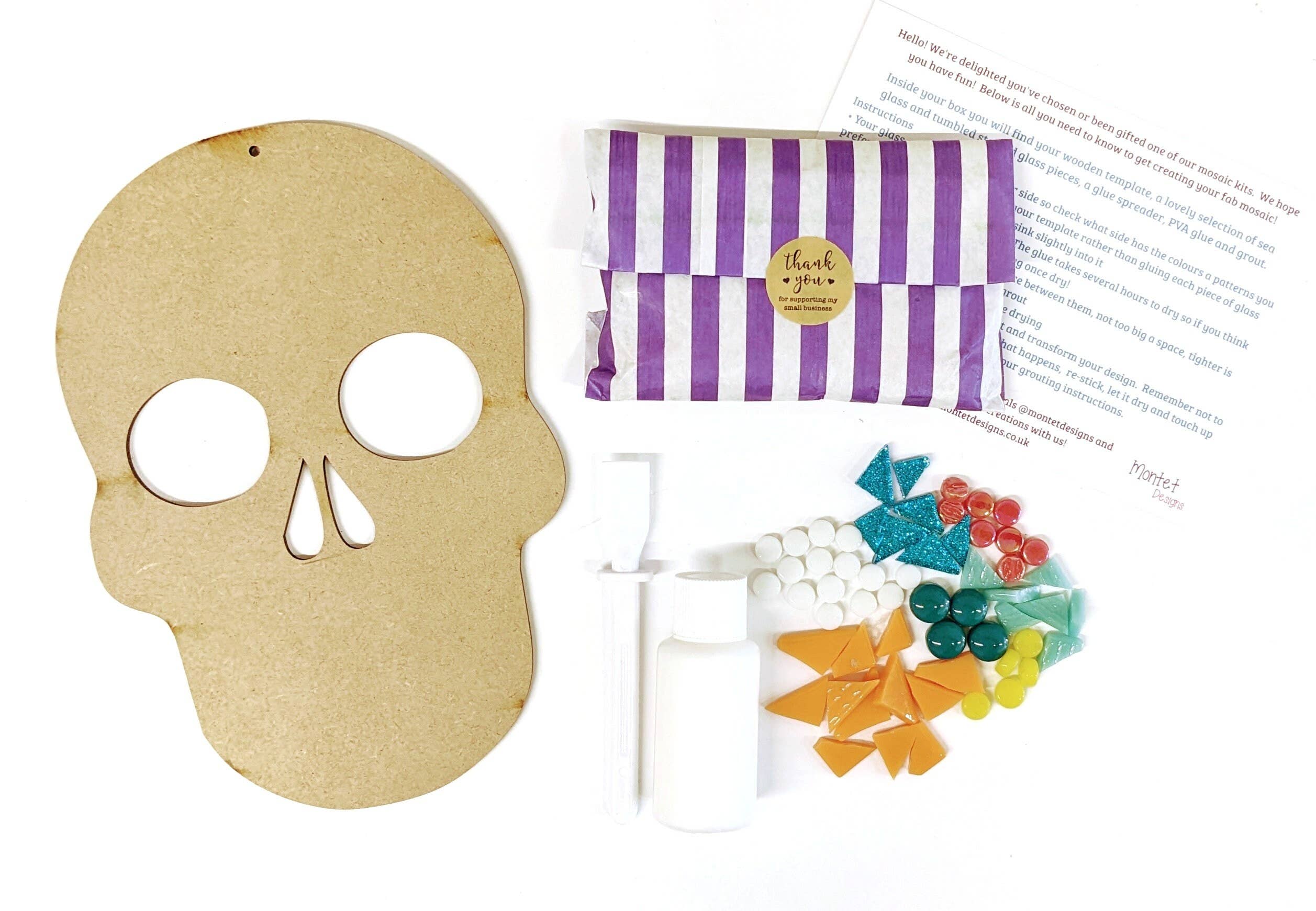 Montet Designs – Kit de artesanato DIY por atacado – Dia do Caveira de Açúcar Morto, Kit Mosaico Bricolage, Caixa artesanal2
