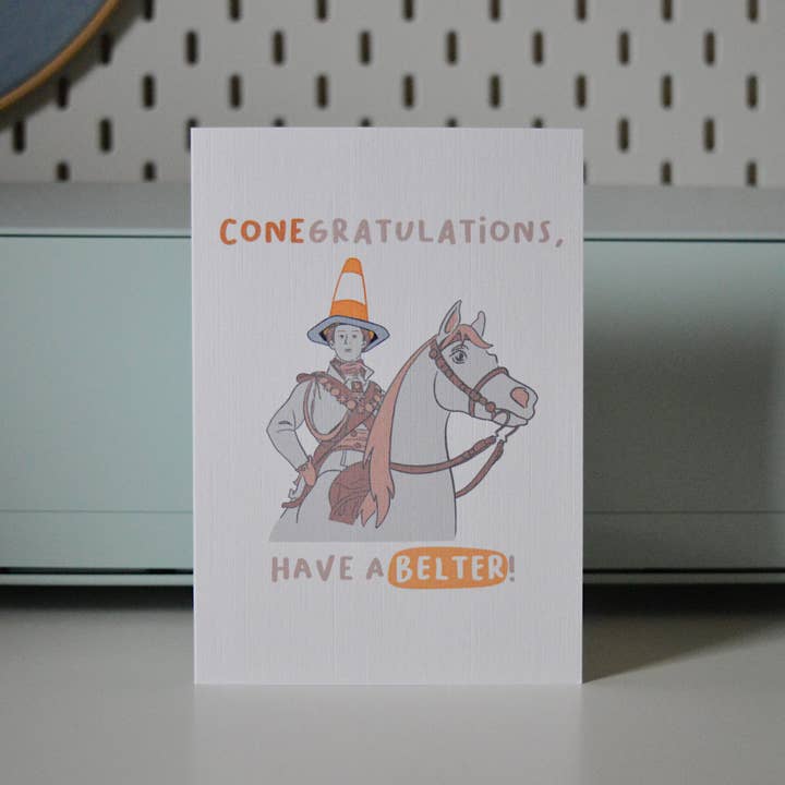 Duke of Wellington Greeting Card (Conegratulations, Have A Belter!) for wholesale by Maison Phoenix