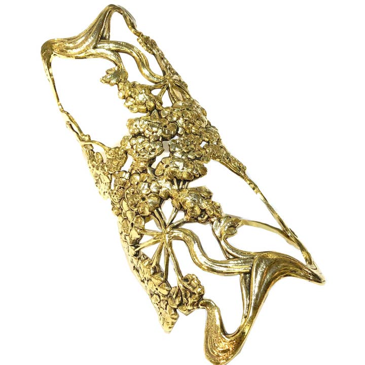 GOLD DOUBLE TREE CUFF for wholesale by Lotta Djossou Paris