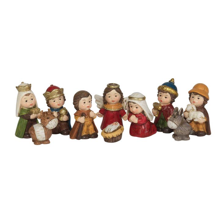 9 PIECE NATIVITY RESIN 1.75"H for wholesale by Magnolia