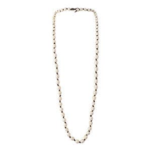 166-07 | BAROQUE PEARLS ON BRAIDED SUEDE (WHITE ON GRAY) for wholesale by Girl With A Pearl