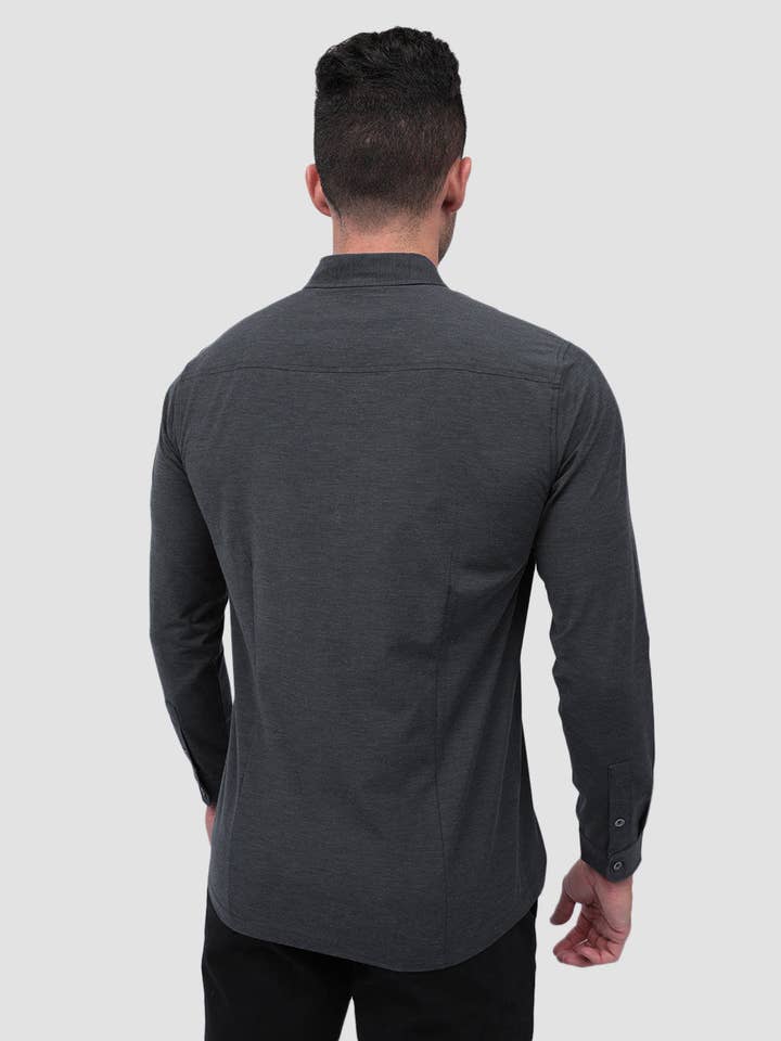 INTO THE AM - Vente Chemise à col boutonné – homme - Chemise boutonnée à manches longues pour hommes7