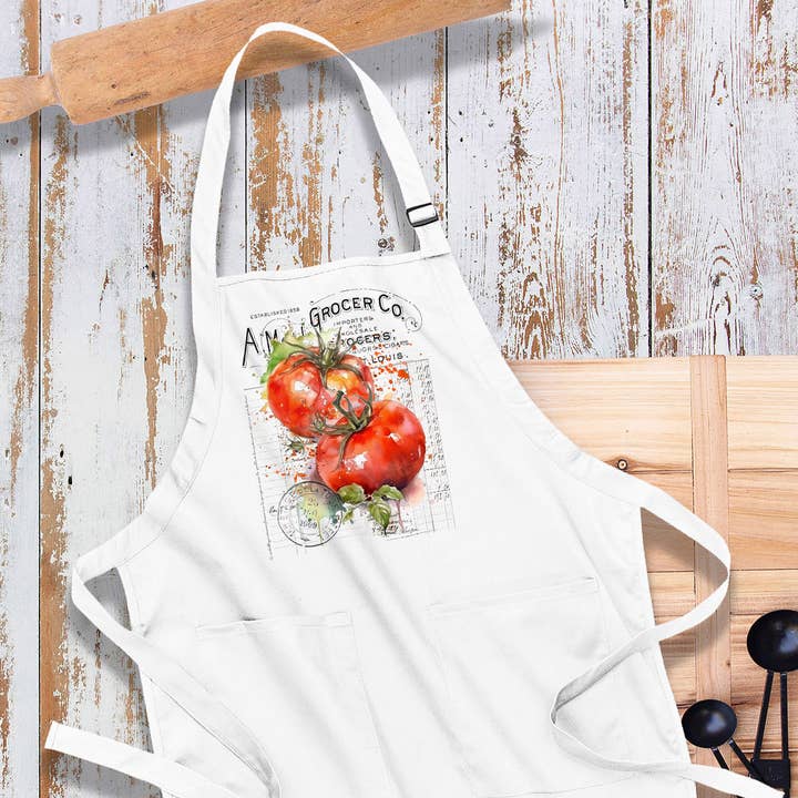 Vintage Farmhouse Tomatoes Vegetables Kitchen Cotton Apron for wholesale by Avery Lane Gifts