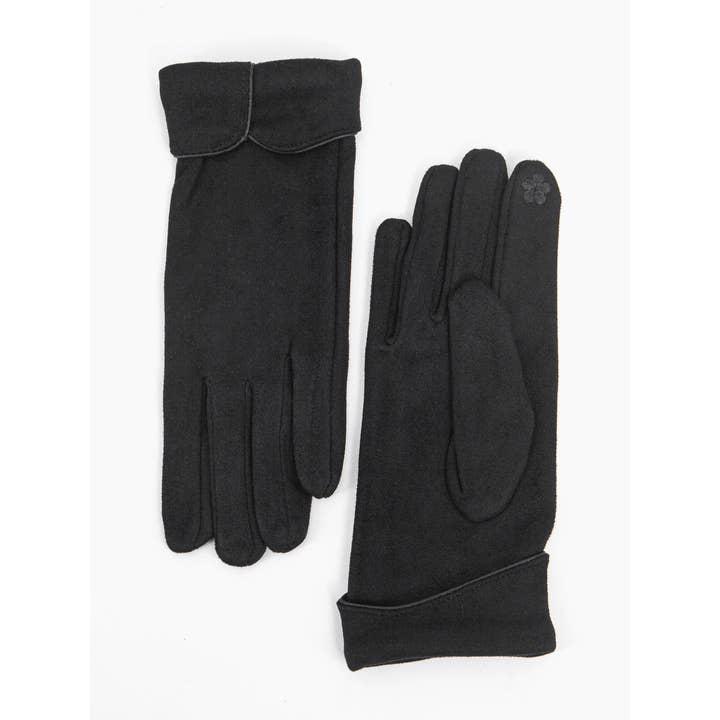 Sarta Accessories - Wholesale Gloves - Women's - Tori Scalloped Cuff Gloves - Black