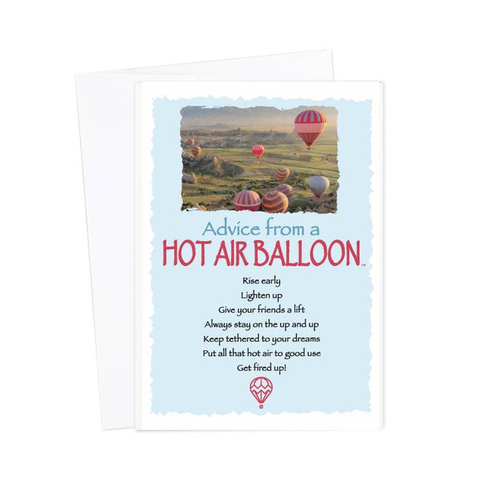 Advice from a Hot Air Balloon Greeting Card - Blank for wholesale by Advice for Life by Your True Nature
