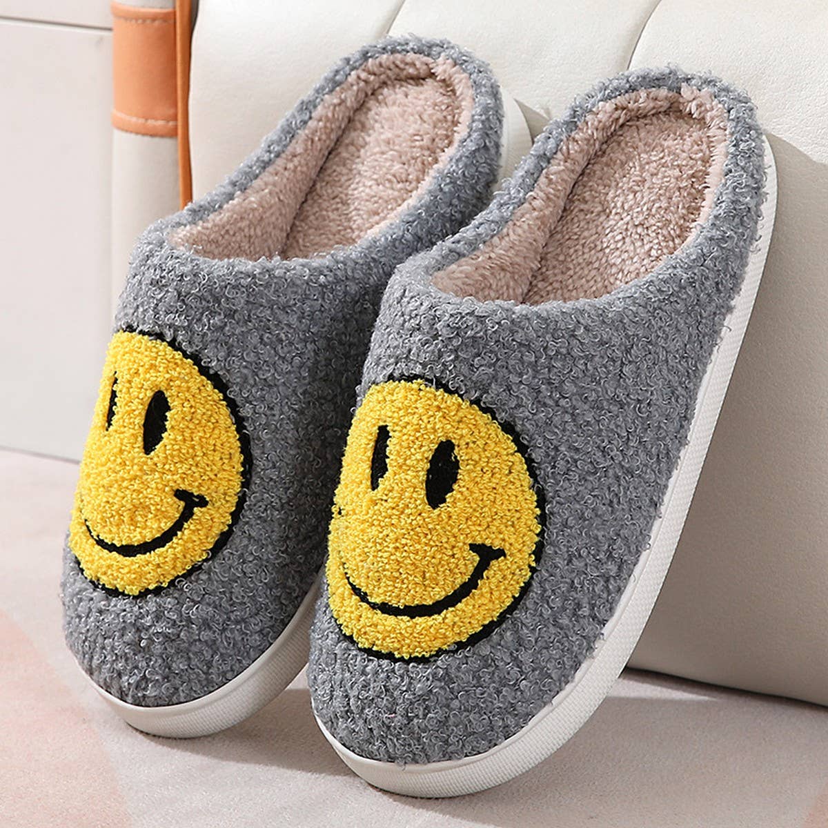 ACCITY - Wholesale Slippers - Women's - Cute Cartoon Smiling Face Fabric Slippers_CWSHS025414