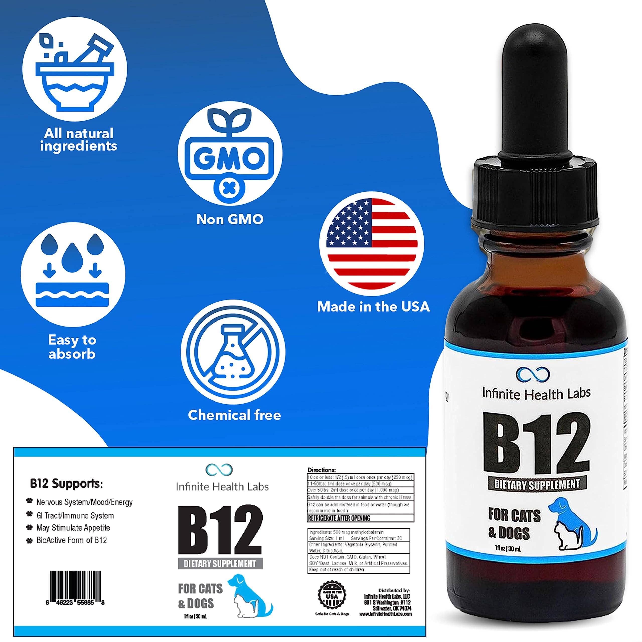 Infinite Health Labs, LLC – wholesale Pet supplement – Cat/dog – Liquid Vitamin B-12 for Dogs and Cats9