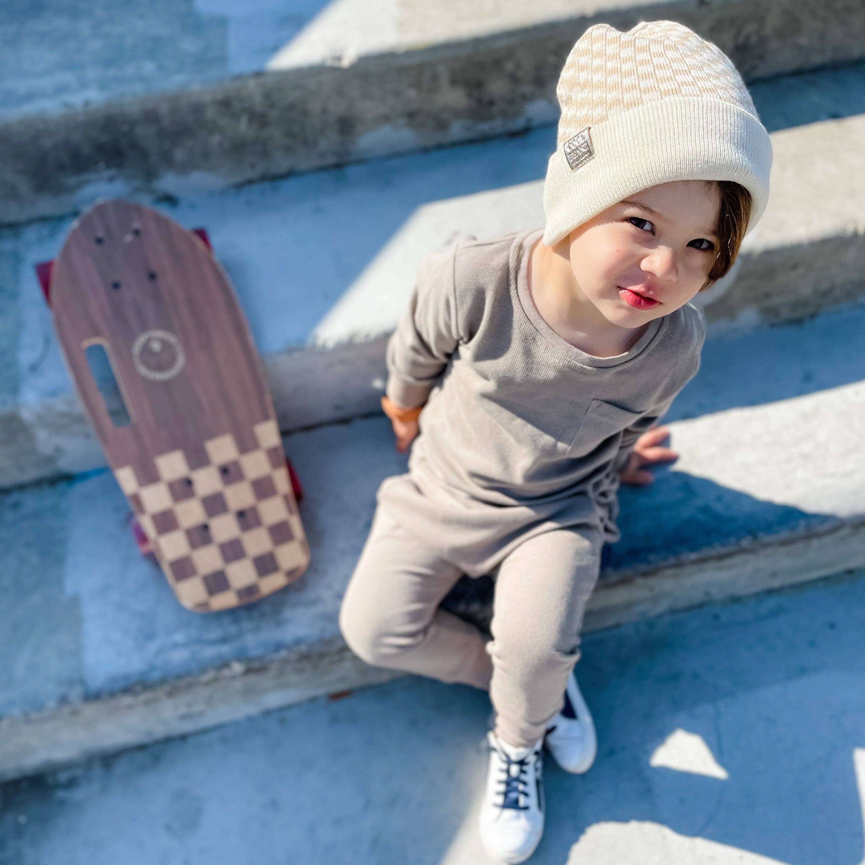 Cool Beanz - Wholesale Beanie - Women's - Check Yourself Reversible Beanie - Beige11