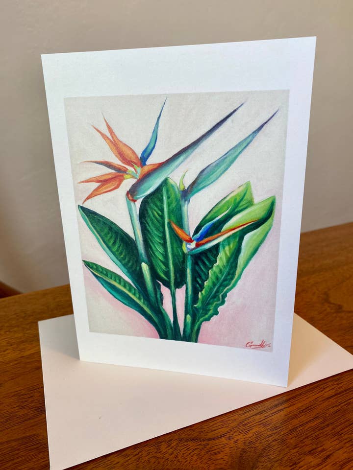 Birds of Paradise - 5"x7" Greeting Card for wholesale by Chris Granillo Art