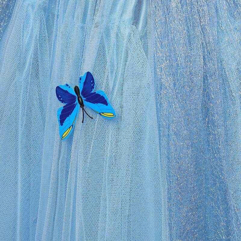 BLUE Solid Color Cinderella Girl's Puff Dress for wholesale on Faire11