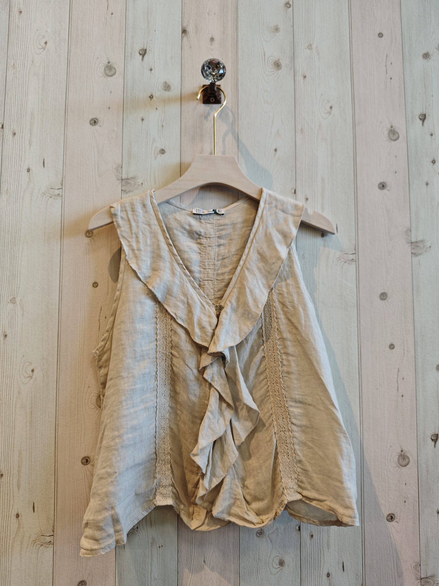 Linen & More - Vente Chemisier – femme - Blouse sans manches en lin 100%6