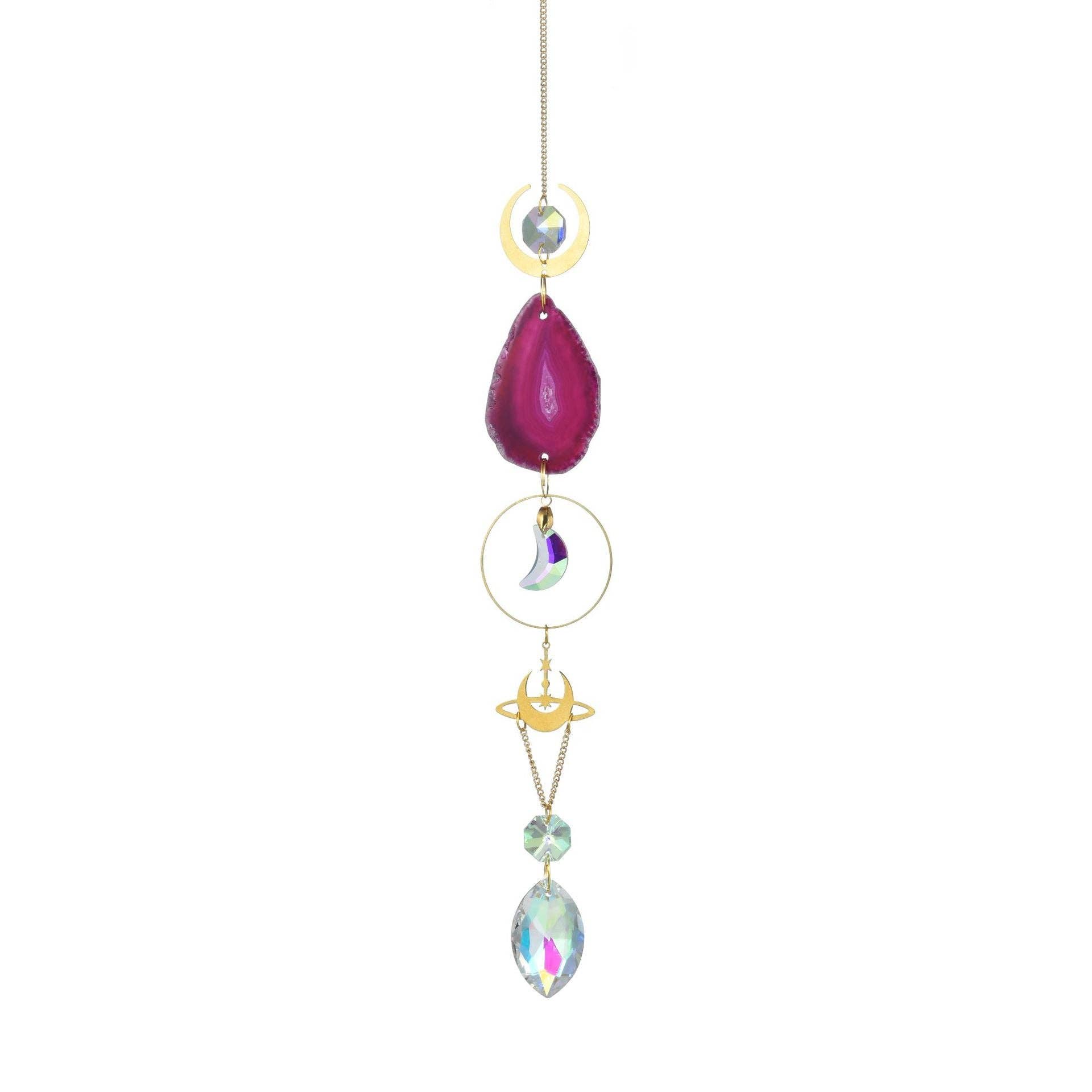 Dipped Shop - Wholesale Suncatcher - Colorful Agate Sun Moon Crystal Suncatcher DP25D6874