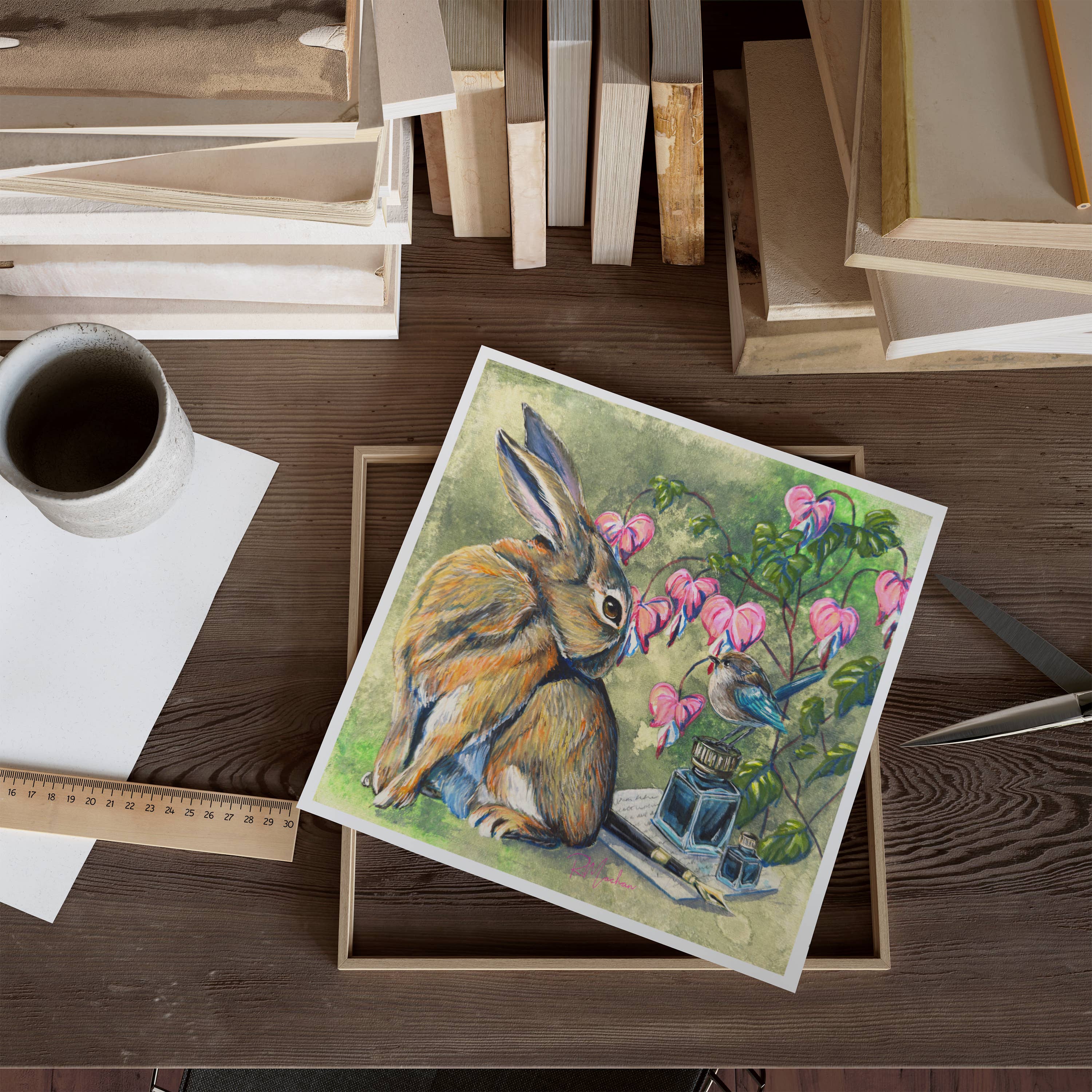 R.Machan Fine Art - Wholesale Art Print - "The Messenger" 16"x16" Giclée Poster Print2