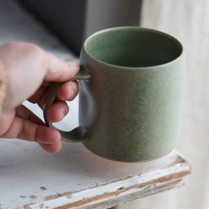 Gravesco Pottery – wholesale Coffee mug – Smooth Handmade Pottery Mug | Sage Green