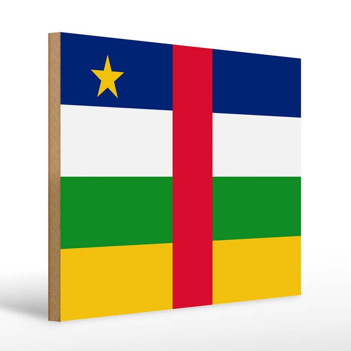 Letrero decorativo de madera con la bandera de la República Centroafricana de 40 x 30 cm para venta al por mayor de Femer