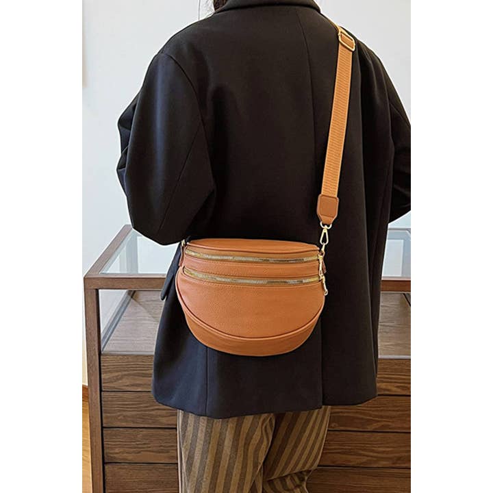 Vanilla Monkey - Wholesale Crossbody Bag - Women's - Vegan Leather Multi Pocket Crossbody Chest Bum Bag