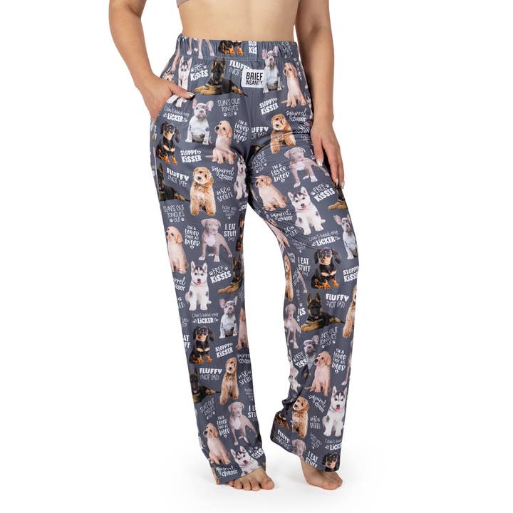 BRIEF INSANITY - Wholesale Sleepwear Bottom - Women's - Chalkboard Dog Lounge Pants1