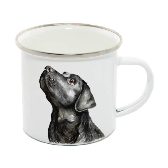 Enamel Mug, Labrador, Bobby BLACK for wholesale by Field and Fur Gifts